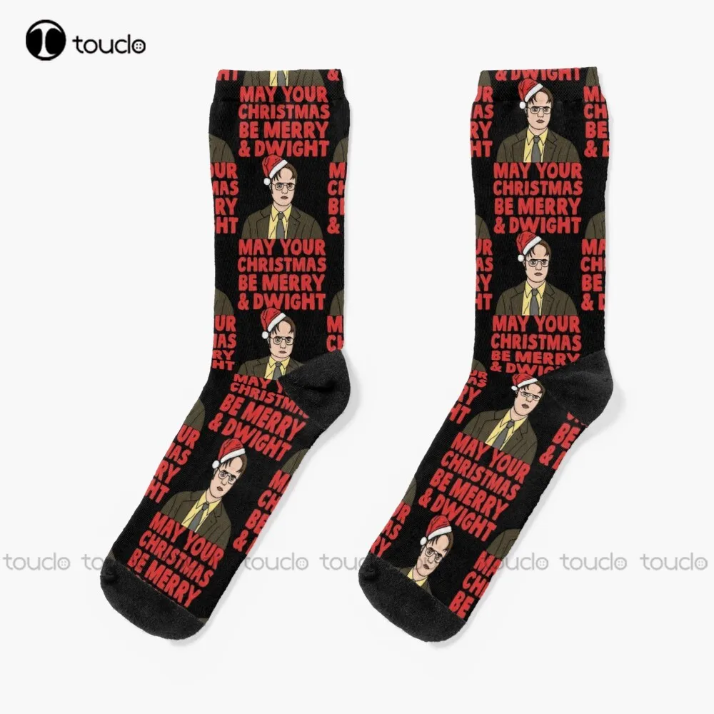 

May Your Christmas Be Merry And Dwight Socks Womens Boot Socks Personalized Custom Unisex Adult Teen Youth Socks Christmas Gift