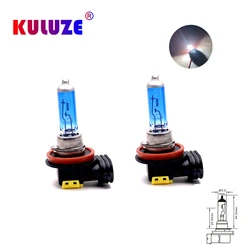 2 pcs H8 12V 35W Super White Fog Lights Quartz Glass Halogen Bulbs High Power PGJ19-1 12V 55W Car Headlight Lamp