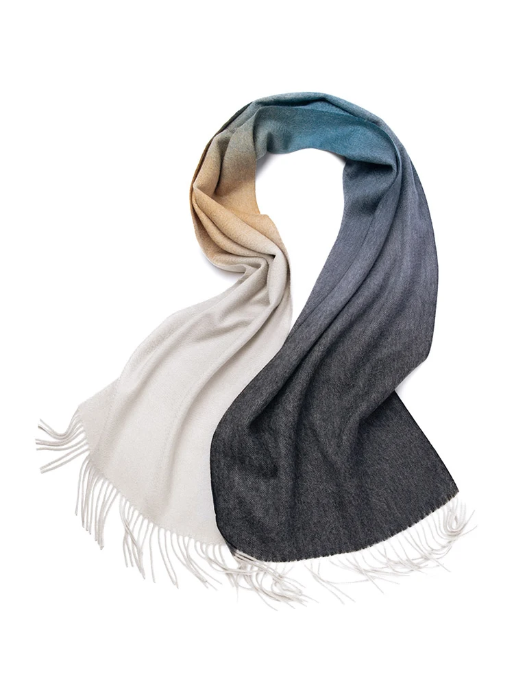 New Women Cashmere scarf Shawl Wrap Gradient Color Winter Autumn Warm Fashion Ladies Pashmina 100% Cashmere Scarf 2021 Mongolia