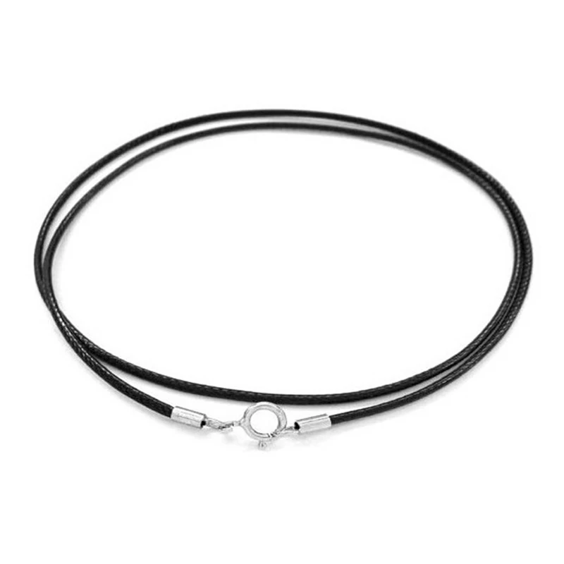 Black Red Color Leather Line Waxed Cord Cotton Thread String Strap Necklace Rope for Jewelry Making DIY Pendant 1mm 2mm 3mm