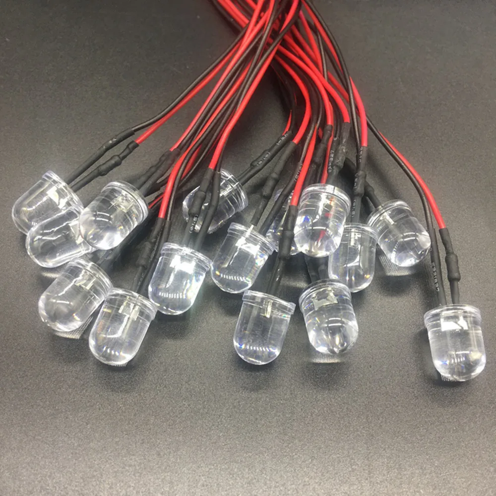 10PCS/lot DC5-12V 3mm-10mm Red/Green/Blue/RGB Fast Slow white UV Round Pre-Wired Water Clear LED With Plastic Holder