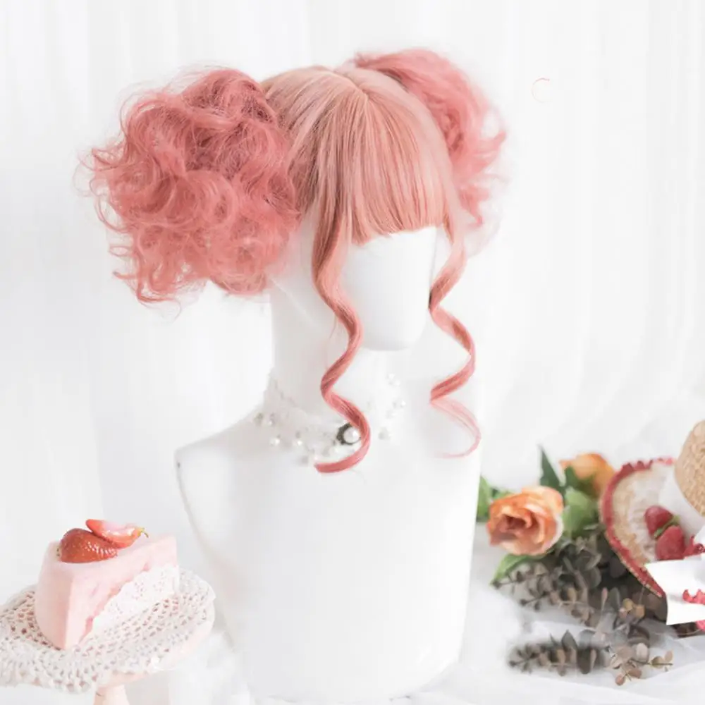 CosplayMix – perruque synthétique longue bouclée ombrée pastèque pour femmes, 55CM, perruque + bonnet pour fête d'halloween