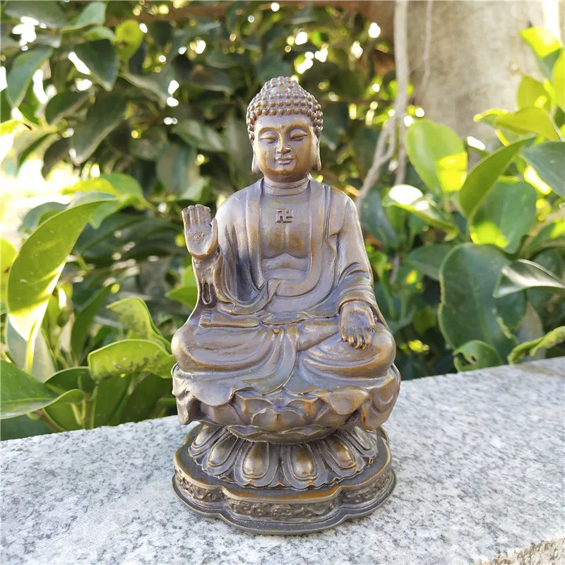 Stone Color Buddha Statue Sculpture Home Decor Big Resin Feng Shui Meditation Buddha Zen Figurines Room Office Garden Decoration