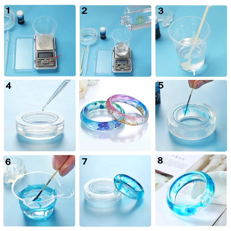 A SET Epoxy Resin Mold Kits Silicone Epoxy Mold Set Jewelry Casting Tools Earring Findings for Epoxy Jewelry Making Supplies DIY
