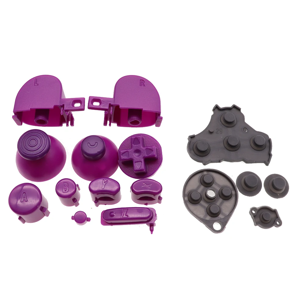 1Set Silicone Conductive Button & Analog Stick Cap Buttons Keypads Y X A B Z Buttons Joystick stick Caps for For NGC Controller