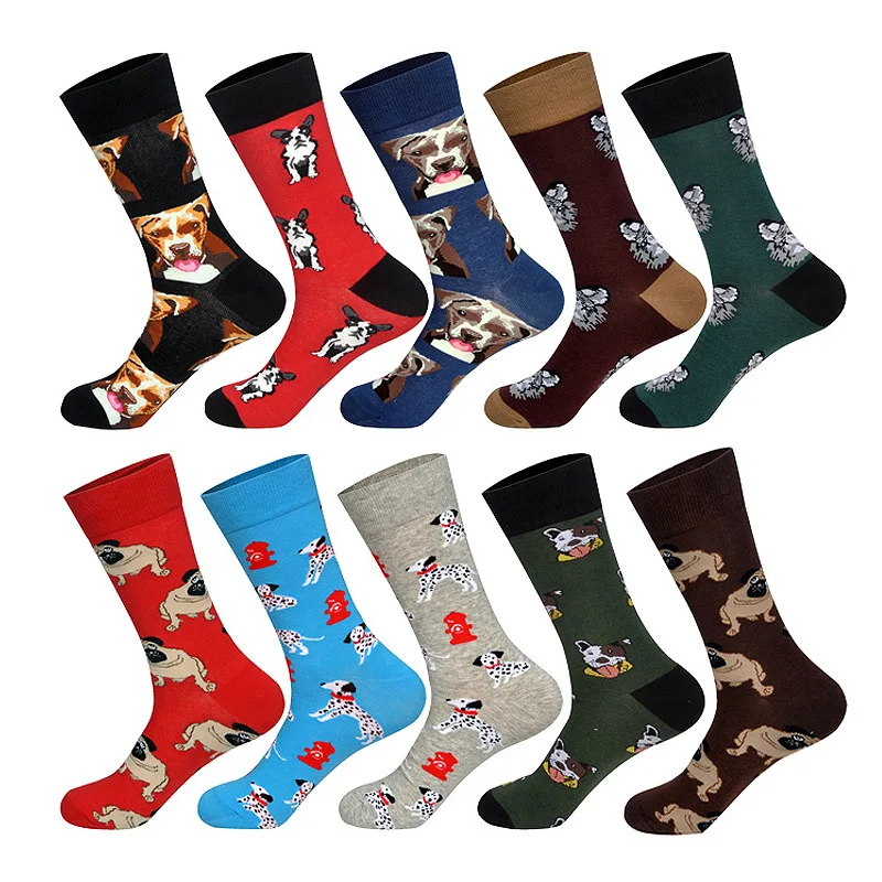 Men\'s Animals Dogs Unisex Dress Cotton Puppy Funny Street Socks Casual Cotton Sport Pug Hot Sale Skateboard Female Sox European