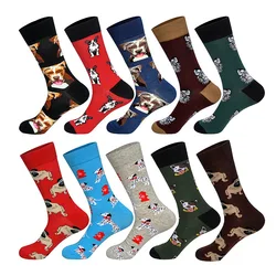 Men's Animals Dogs Unisex Dress Cotton Puppy Funny Street Socks Casual Cotton Sport Pug Hot Sale Skateboard Female Sox European