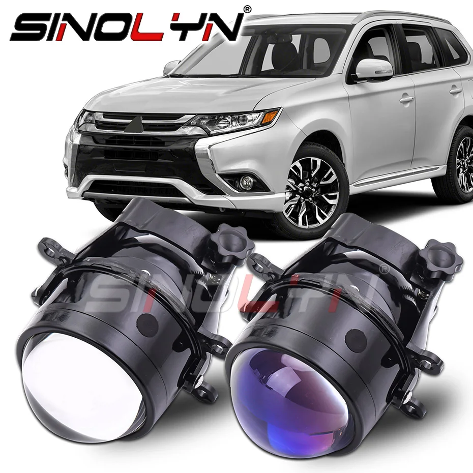 Sinolyn Bixenon Fog Lenses For Mitsubishi Outlander/Grandis/Pajero/Suzuki Swift/Grand Vitara/Splash 3 Inch Blue Projector Tuning