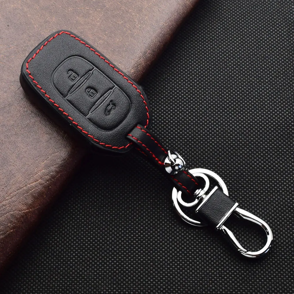 Leather Car Key Case 2 3 Buttons Remote Control Fobs Protect Cover For Renault Symbol Dacia Stepway Duster Logan Lodgy 2013-2021