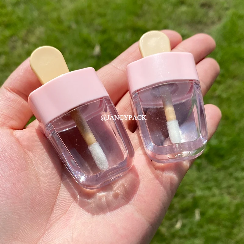 

3.5ml Pink star lid empty cute plastic Refillable Bottles Lip Gloss Tube Container Clear Lip Balm Tubes Lipgloss Packing Bottles