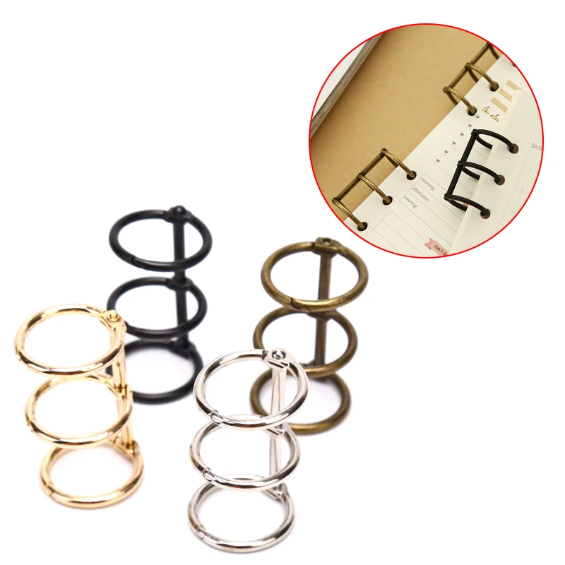 

2Pcs 3 Rings Loose Leaf Metal Book Binder For Notebook Album Scrapbook Clips Metal Ring Binder Calendar Circle Stationery Office