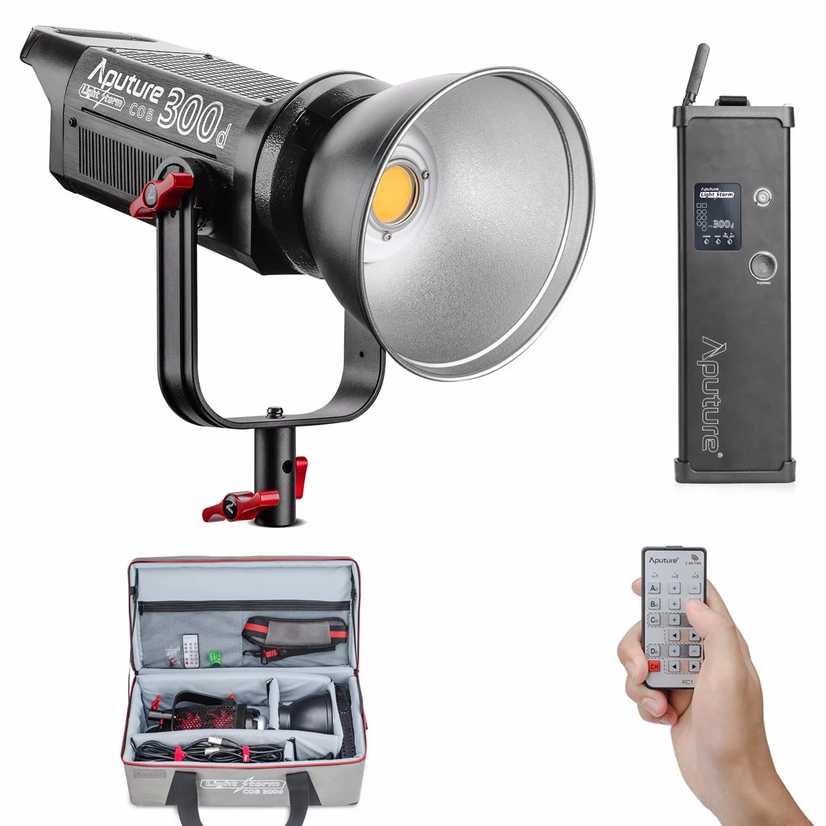 Aputure COB C300D 300D 300W 5500K Daylight Balanced LED Continuous Video Light CRI95+ TLCI96+ 2.4G Remote Control 18dB for Video