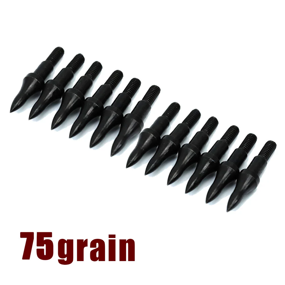 12Pcs 50gr 60gr 75gr 100gr Target Arrow Point Tips Head Field ID 6.2mm Shaft Outdoor Archery Hunting Shooting Accessories