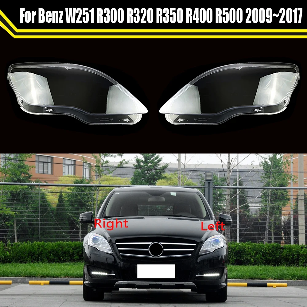 

Car Glass Headlight Cover Auto Lens Caps Shell Transparent Lampshade For Mercedes-Benz W251 R300 R320 R350 R400 R500 2009~2017