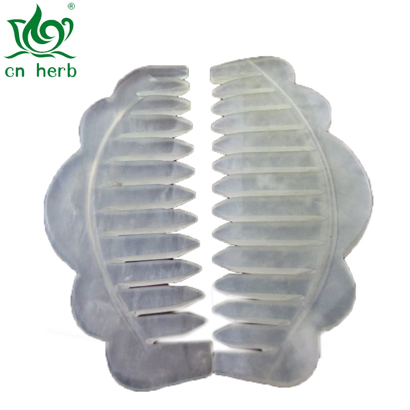 CN Herb Hot Petals Shape Pattern Jade Combs Pure Natural Jade Combs Massage Combs Head Massage Combs 1 Pcs