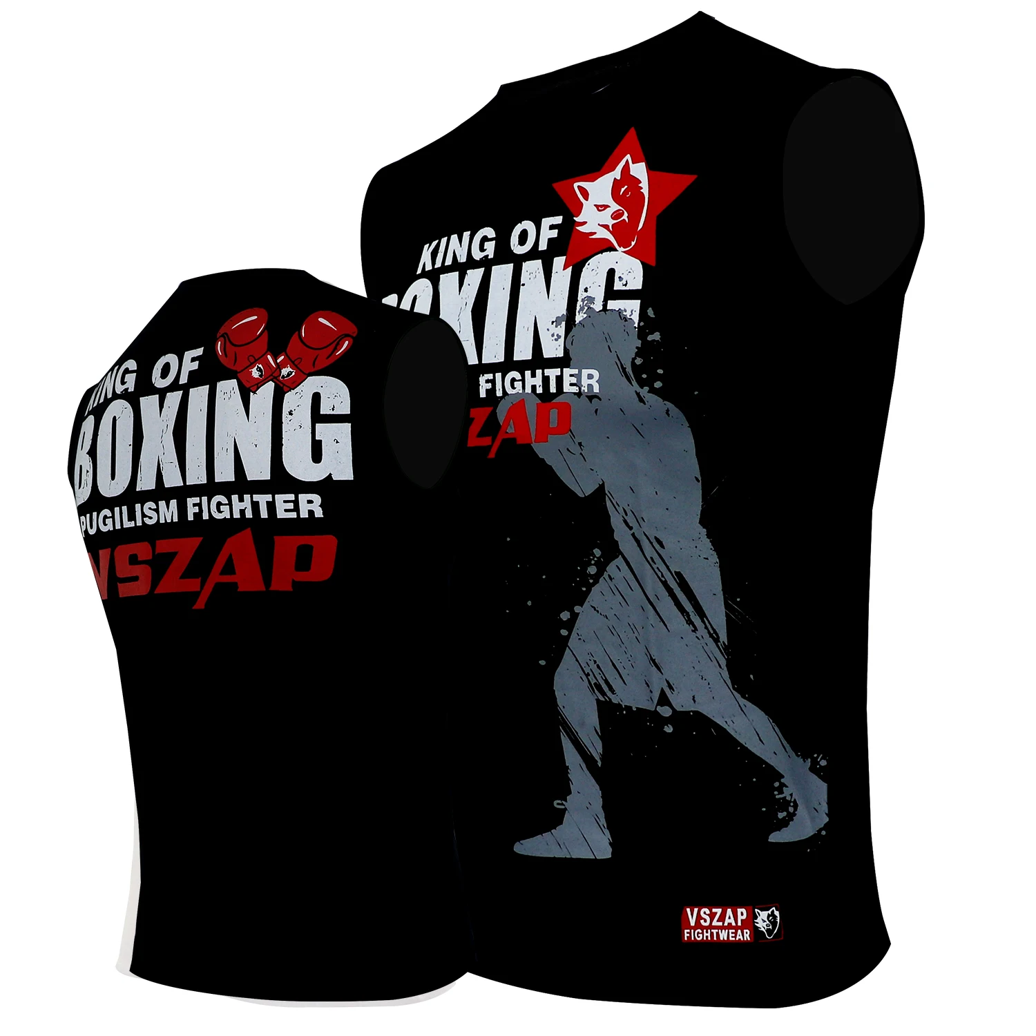 Vzap-boxing T shirt for men, sleeveless boxing vest, martial arts fighting training, fitness, home training, MMA