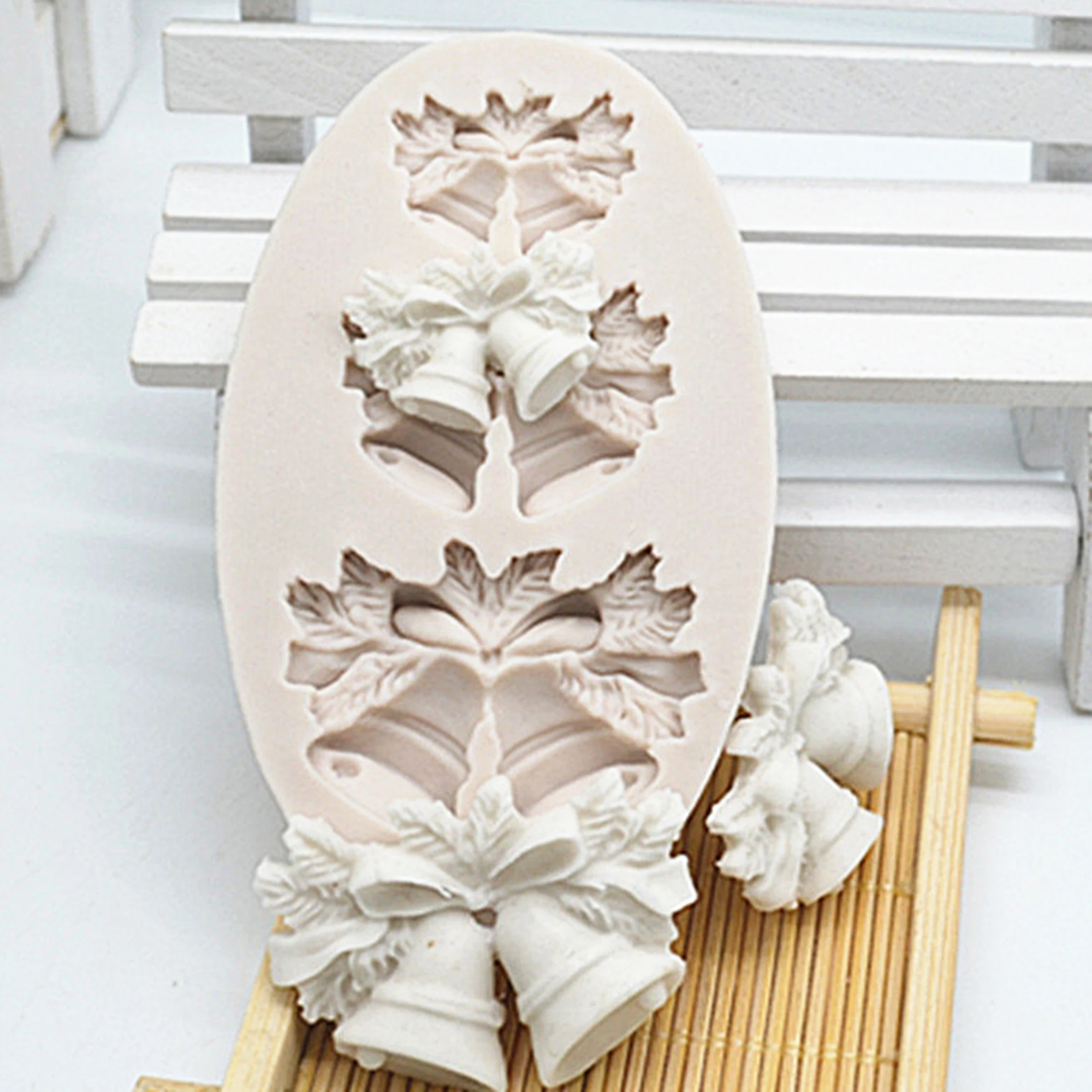 3D Christmas Bell Silicone Mold Fondant Mould Cake Decorating Tools Chocolate Gumpaste Molds, Sugarcraft, Kitchen Baking M280