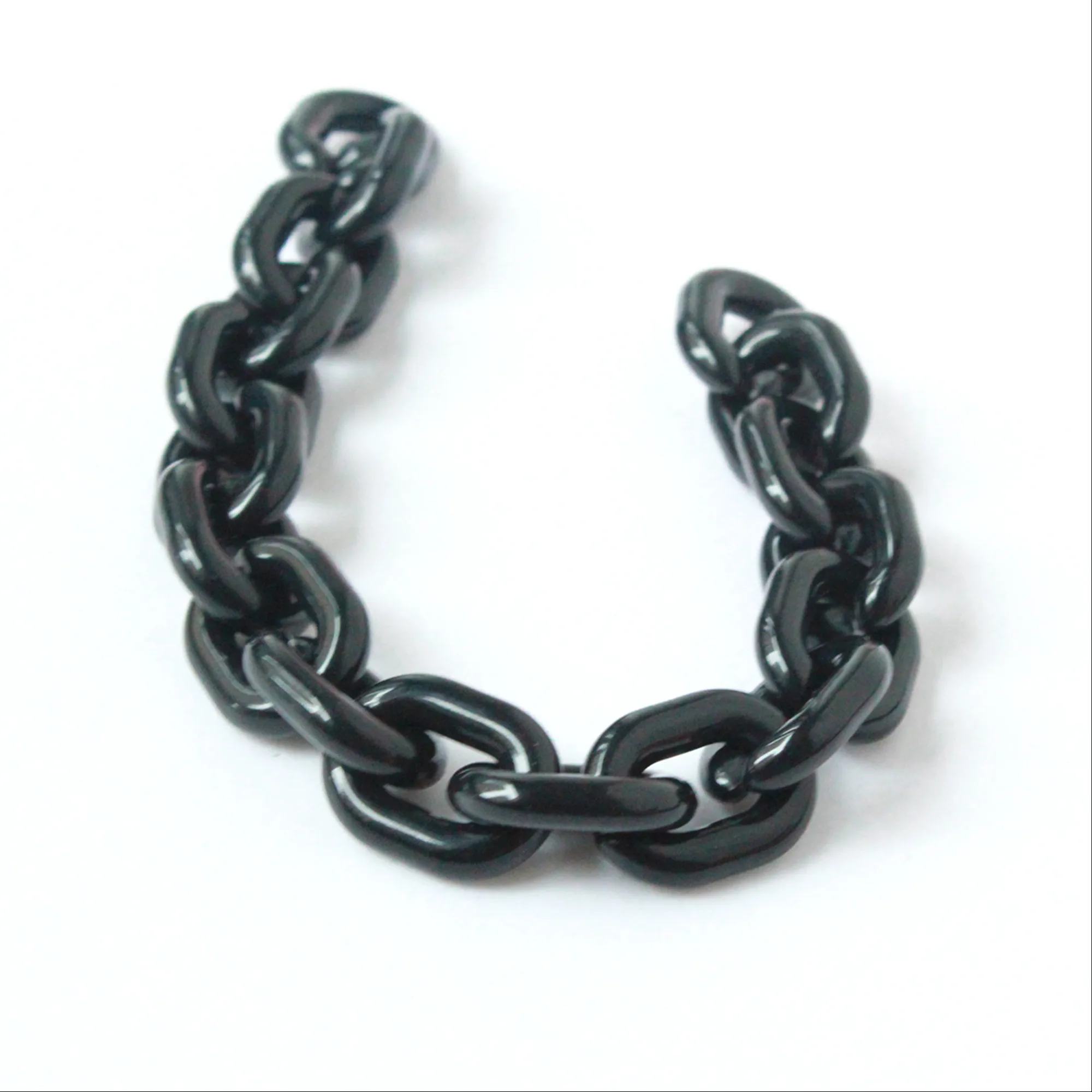 40pcs Solid Black Oval Acrylic Chunky Chain Links, Plastic Necklace Chain Links, Open Link ,Size 24mmx18mm