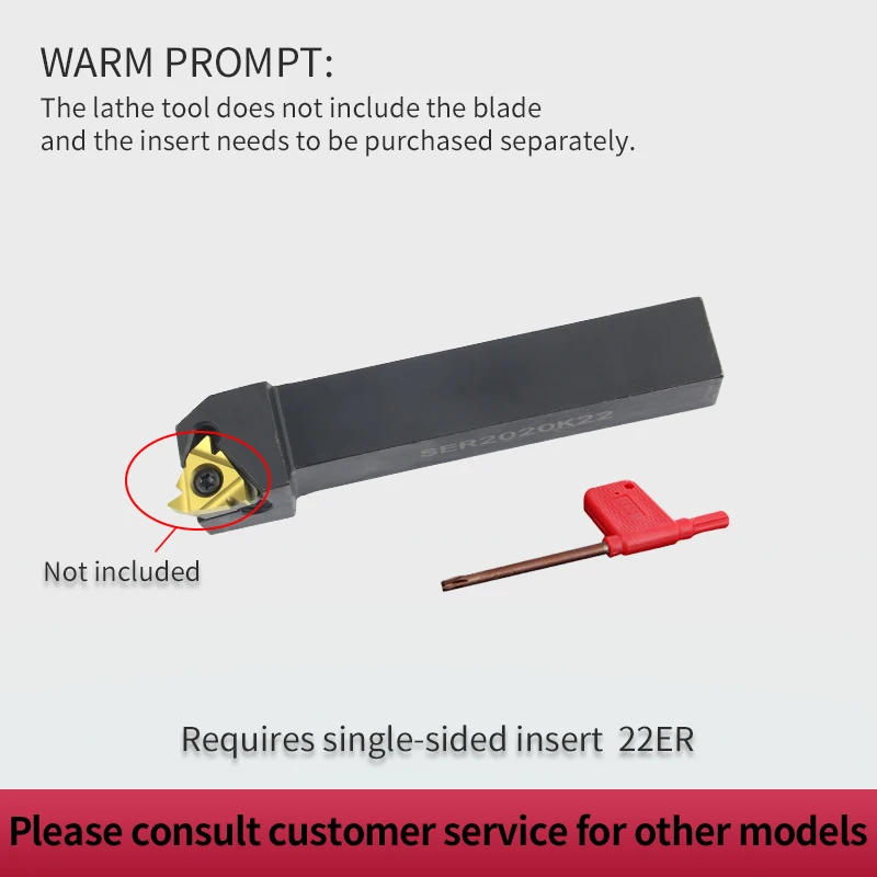1pc SER2020K22 SER2020M22 SER External Thread Turning Tools Lathe Cutter 22ER Carbide inserts CNC Holder Set