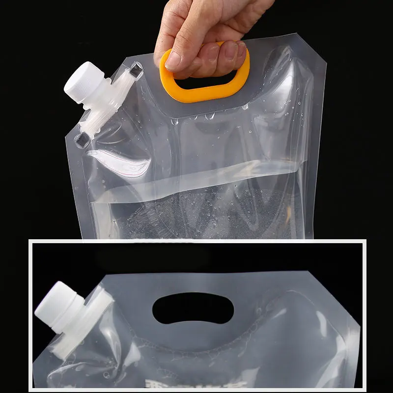 Imagem -03 - Inplustop Bolsas de Plástico para Beber Frascos Transparentes Bolsa de Licor à Prova Dágua Suco Leite Cerveja Bebidas Pesadas Bolsas Reutilizáveis com Bico 1l 15l 25l