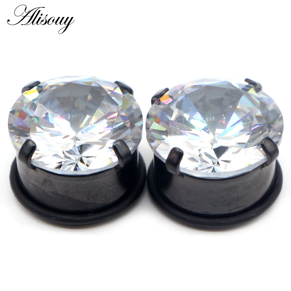 Simple Ear Plug Tunnel Zircon Earring Expander