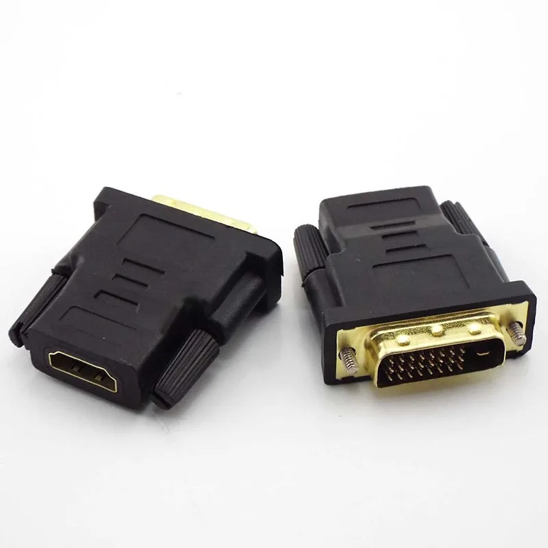 10pcs 24+1 DVI Male to Female HDMI-compatible Converter DVI Adapter Support 1080P For HDTV Projector Gold Plated Adapter