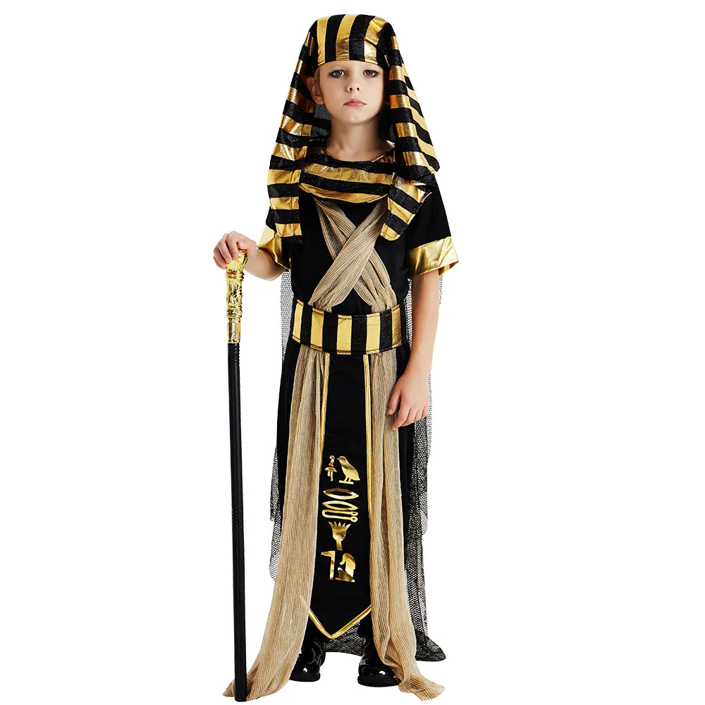 Kostiumy na Halloween dla dzieci starożytny egipt egipski faraon Cleopatra sukienka Cosplay książę księżniczka fantazyjne przyjęcie karnawałowe