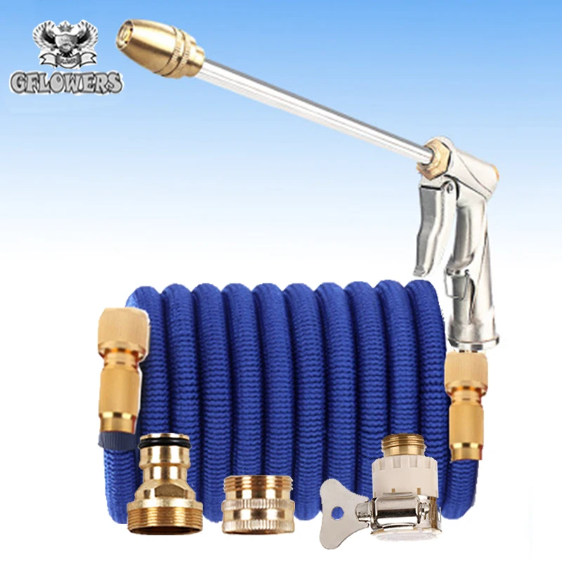 

BRAND TELESCOPIC HOSE Garden Hose Magic Telescopic flexible Plastic Hose Car Wash Hose Metal Spray Gun Outdoor Garden wateri