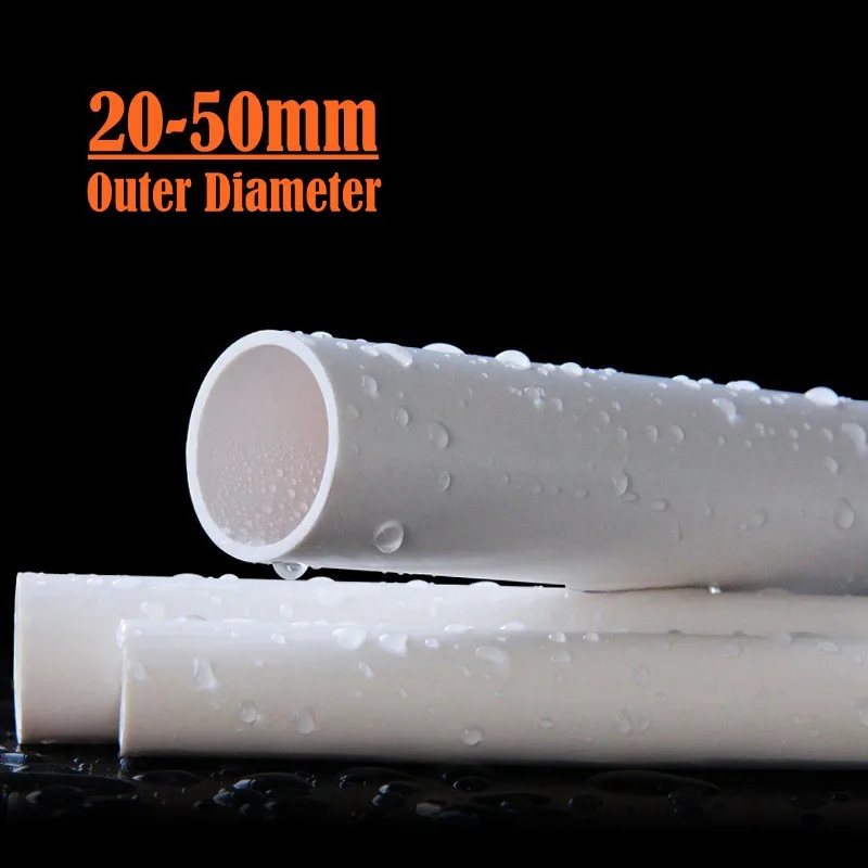 

2pcs 50cm O.D 20~50mm White UPVC Pipe Aquarium Water Supply Pipe Irrigation Fish Tank PVC Pipe Drainpipe Water Tube