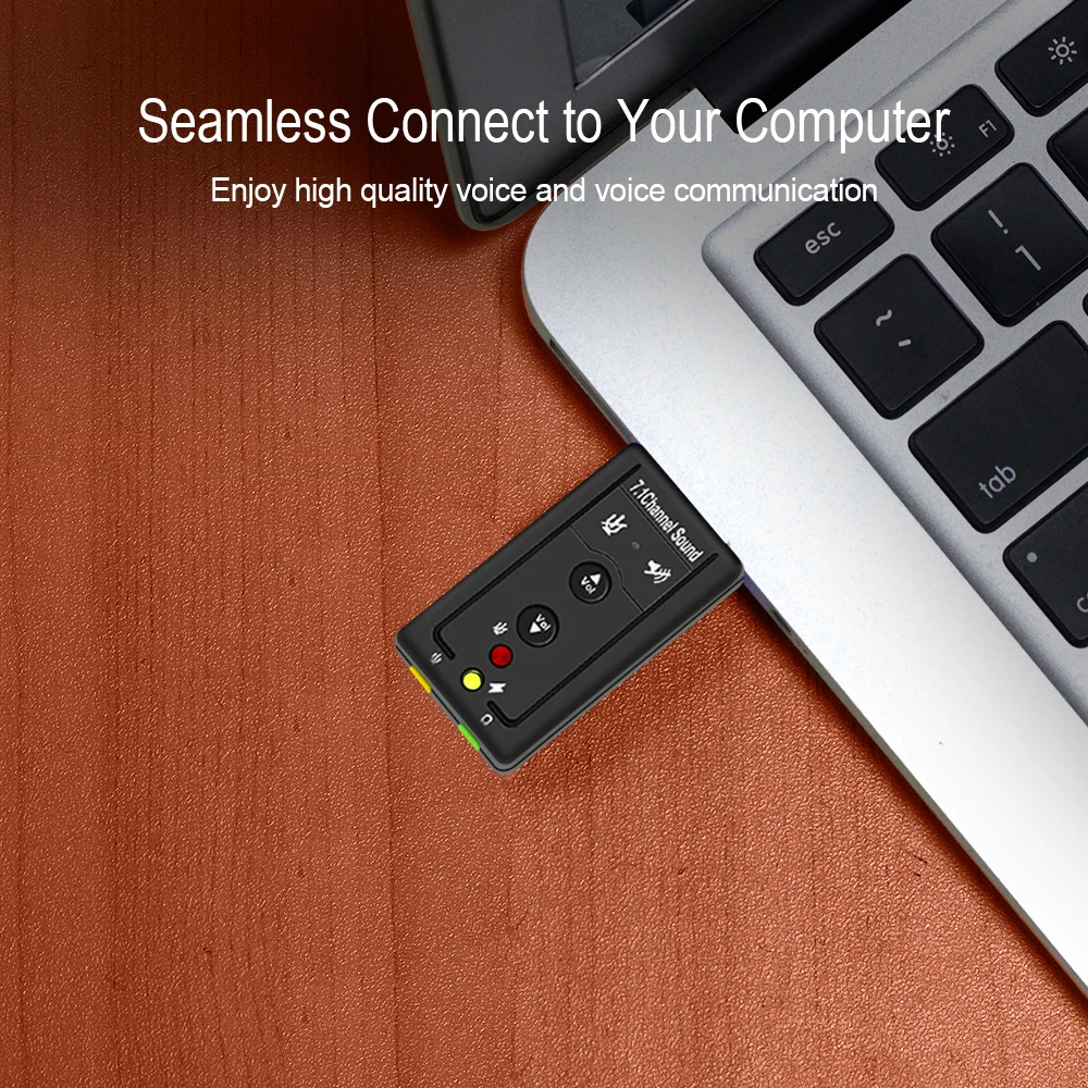 VAORLO 7.1การ์ดเสียงUSBภายนอกUSBแจ็คหูฟัง3.5มม.เสียงอะแดปเตอร์เสียงไมโครโฟนการ์ดสำหรับMac Win PC Android Linux