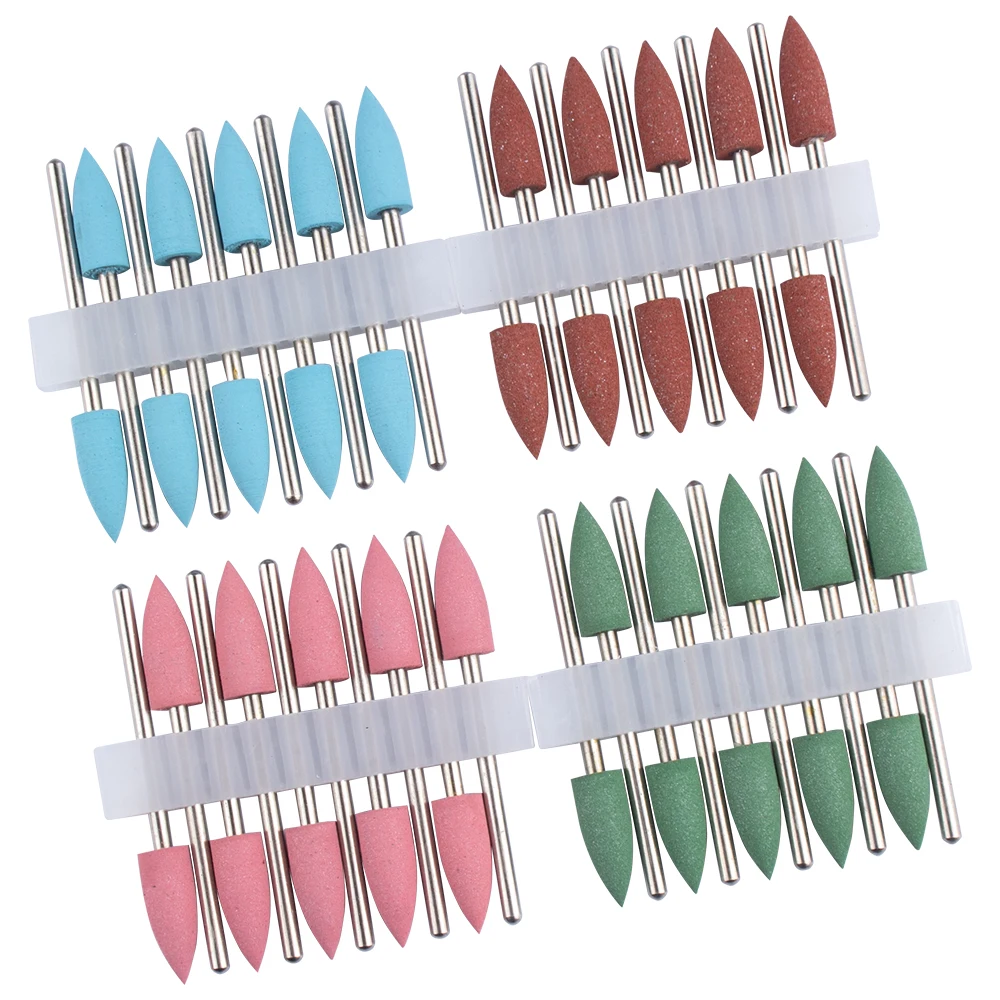 10pcs Silicone Milling Cutter for Manicure Rubber Nail Drill Bit Machine Manicure Accessories Nail Buffer Polisher Grinder Tool