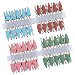 10pcs Silicone Milling Cutter for Manicure Rubber Nail Drill Bit Machine Manicure Accessories Nail Buffer Polisher Grinder Tool