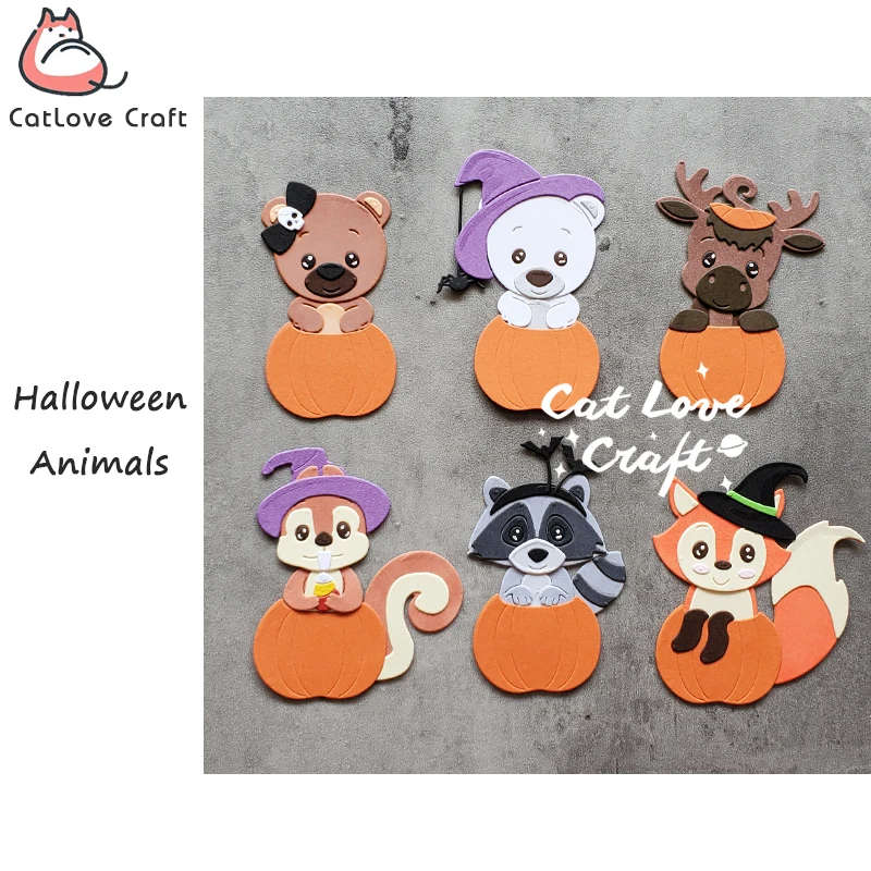 Catlove Halloween Pumpkin Animal Metal Cutting Dies Scrapbooking Stencil Die Cuts Card Making Craft Embossing New Dies For 2020