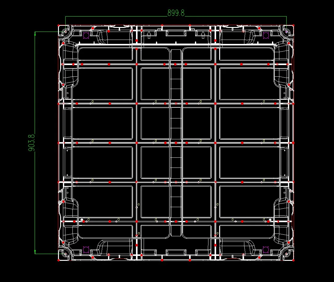 960X960Mm Outdoor Spuitgieten Led Sign Kast