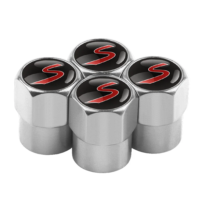 4 adet Araba-styling S Amblemi durumda Araba Lastik Vana Caps Mini Cooper için R50 R52 R53 R56 R57 r58 R60 Oto Dış Aksesuar