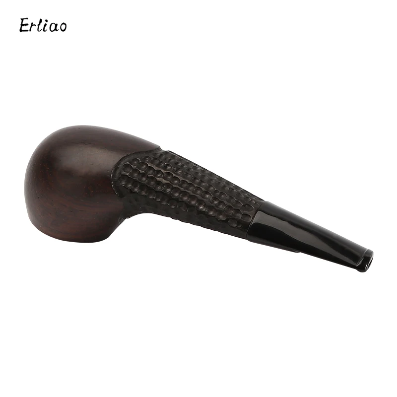 Good Quality Ebony Wood Pipes Portable Creative Smoking Pipe Tobacco Narguile Grinder Smoke Cigarette Holder Mouthpiece