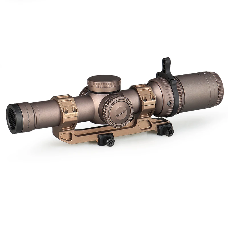 Outdoor Scope 1-6x24IR Riflescope with 25.4/30mm Sight Mount and Switch view Throw Lever HK1-0408