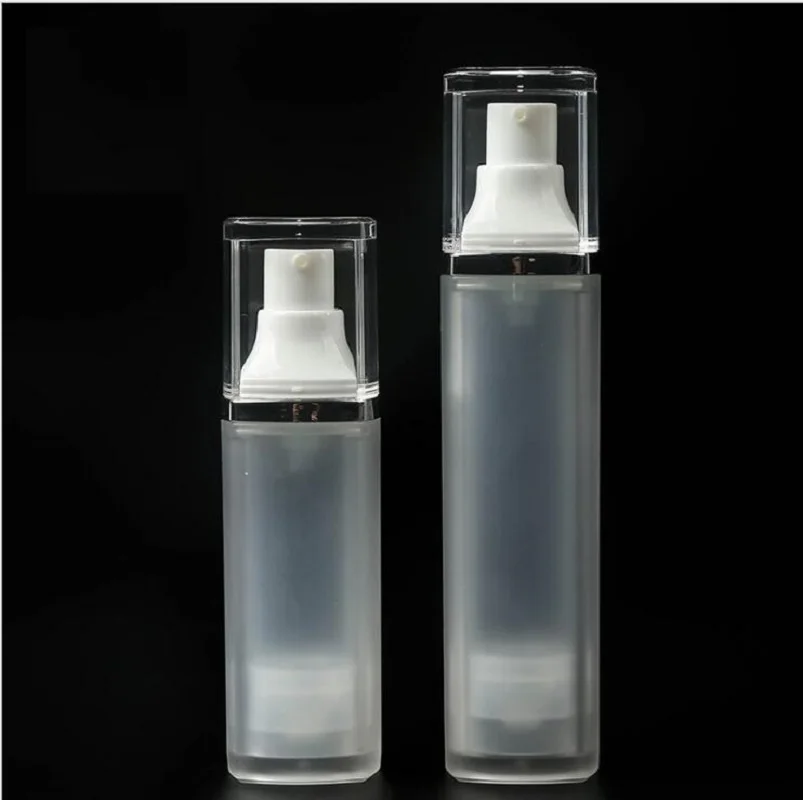 50ml clear airless bottle silver line clear lid serum/lotion/emulsion liquid foundation/recovery complex  cosmetic packing