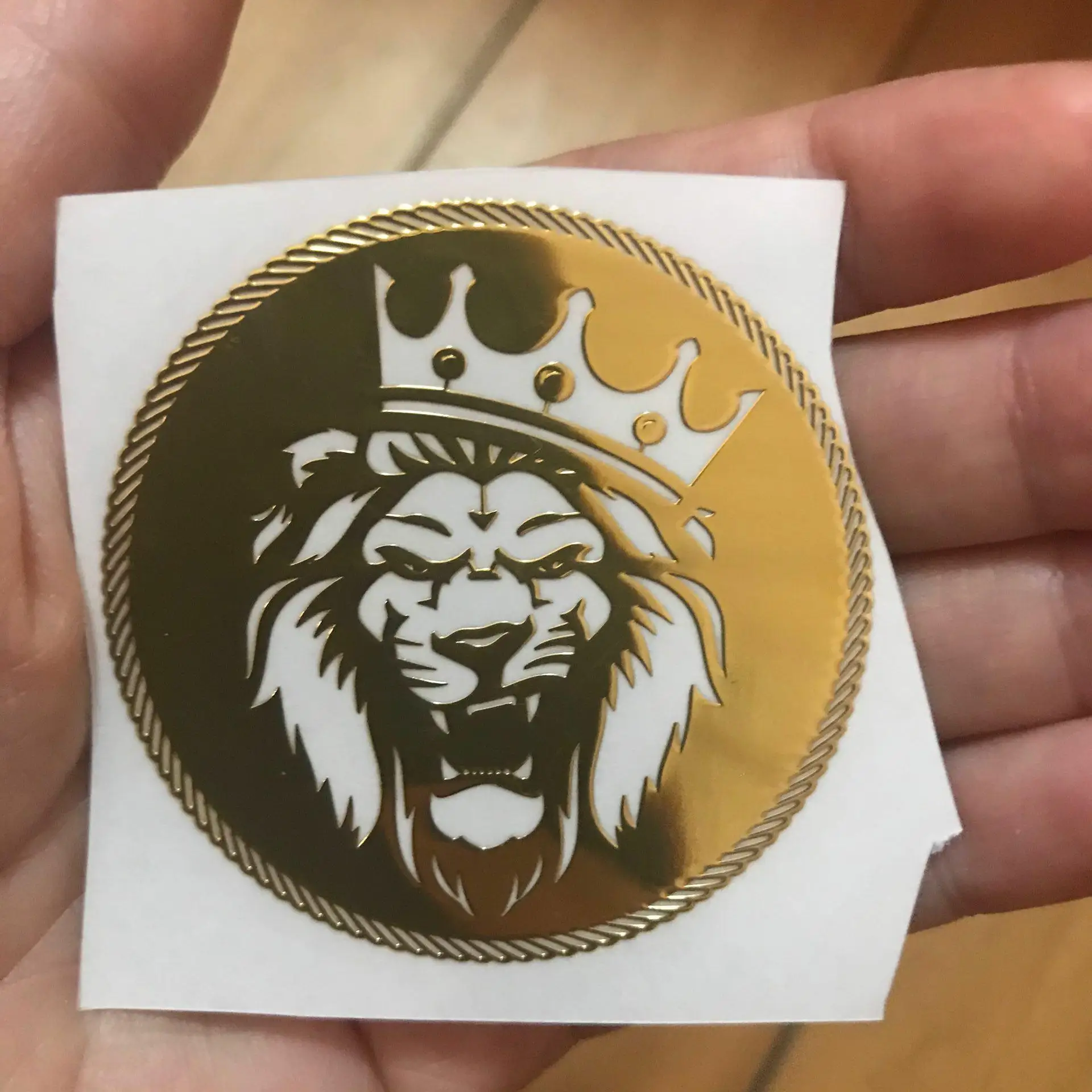 51mm  MT-063 cool black golden metal king  lion sticker decal for car mobile phone  notebook laptop  Guitar DIY Stickers