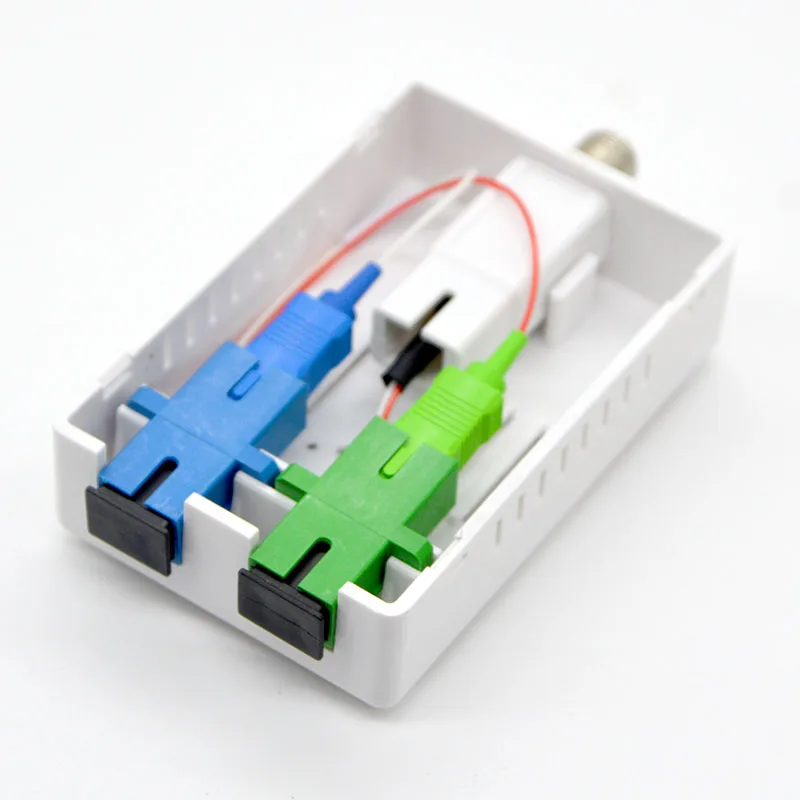 1PCS New SC APC Optical Receiver FTTH CATV Passive Optical Receiver With WDM Inch F Head Output Special Sale