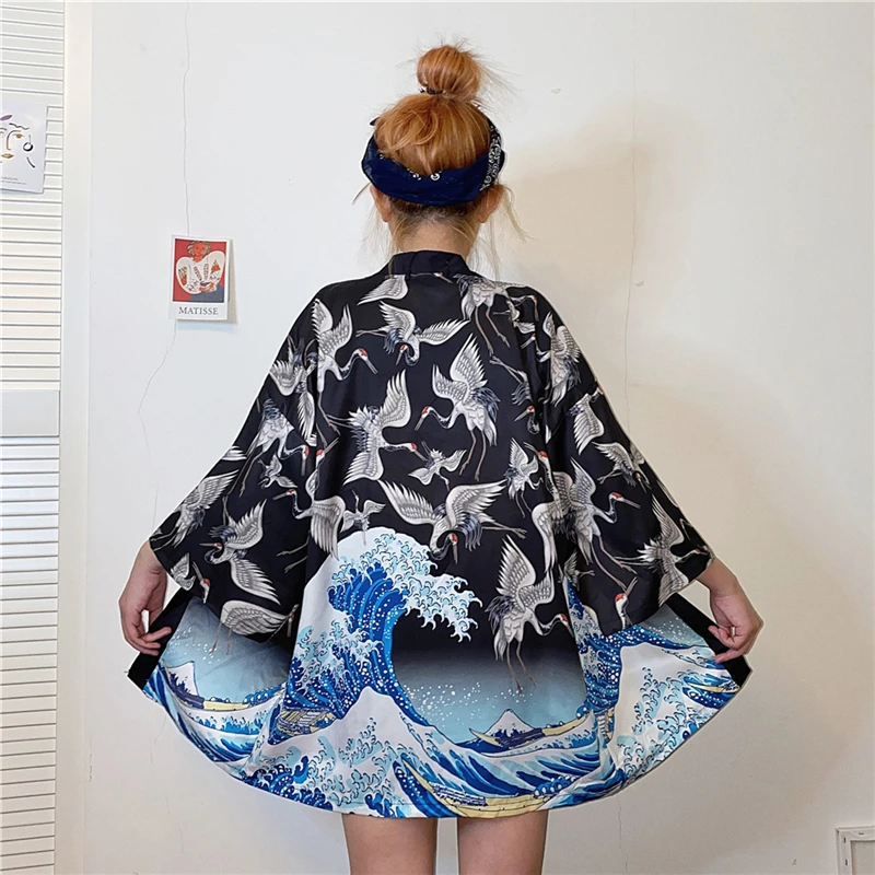 

2020 Womens tops blouses harajuku kawaii shirt Japanese streetwear outfit kimono cardigan female yukata blouse bathrobe women