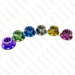 Titanium Nut M5 M6 M8 M10 TC4 GR5 Flange Nuts Screws Bolts for Motorcycle Bicycle Bike Car