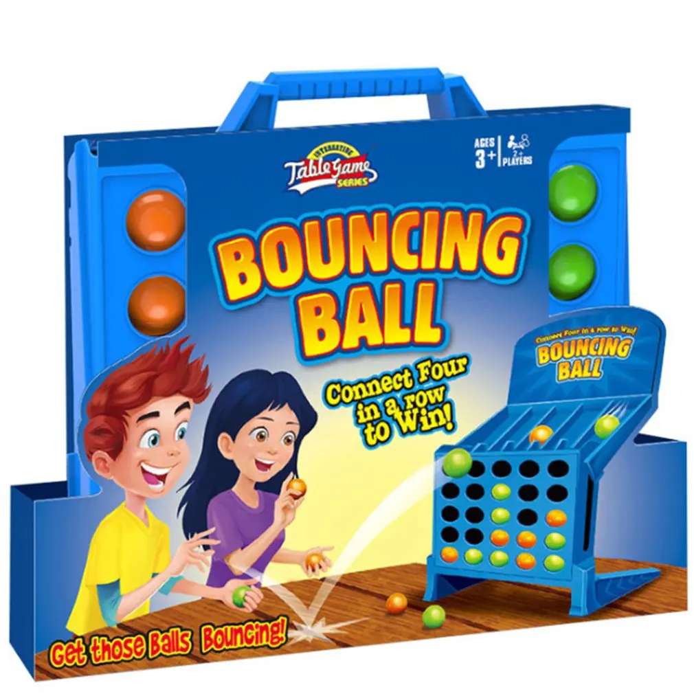 

Bouncing Linking Shots Educational Toys Children'S Portable Jump Ball Four-Line Board Game Toy For Children