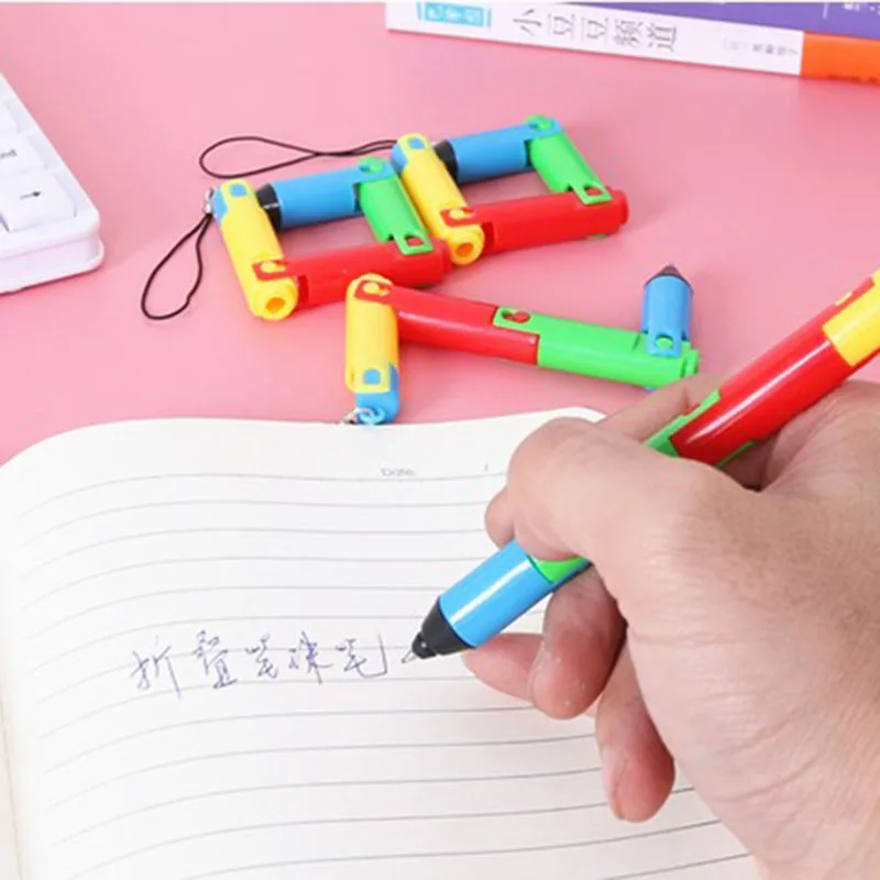 1pcs Creative Foldable Ballpoint Pen Fashion Korea Style Novel Stationery For Kids Gift Cute Office School Supplies