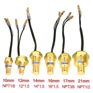 مستشعر درجة حرارة الماء 12 فولت / 24 فولت ، مرسل درجة حرارة 50 كلفن ، قابس رأس 10 مم 12 مم 14 مم 16 مم للسيارة ، الشاحنة ، عداد كهربائي NPT 3/8 1/8 أفضل 8 مقياس لدرجة حرارة كتلة المحرك للمبيعات - رقم 5