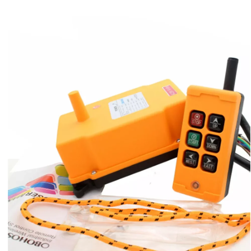 

ndustrial Remote Control Crane Transmitter HS-6 6 keys receiver+transmitter DC12V 24V AC36V 110V 220V 380V