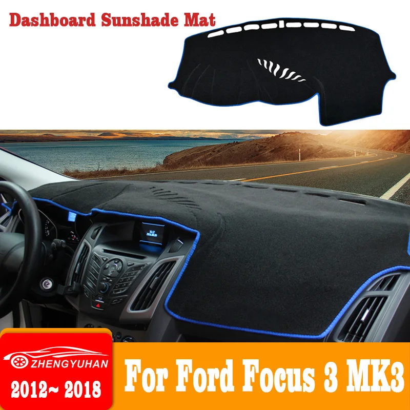 For Ford Focus 3 MK3 2012 2013 2014-2018 Car Dashboard Avoid light Pad Instrument Platform Desk Cover Mats Carpets Accessories