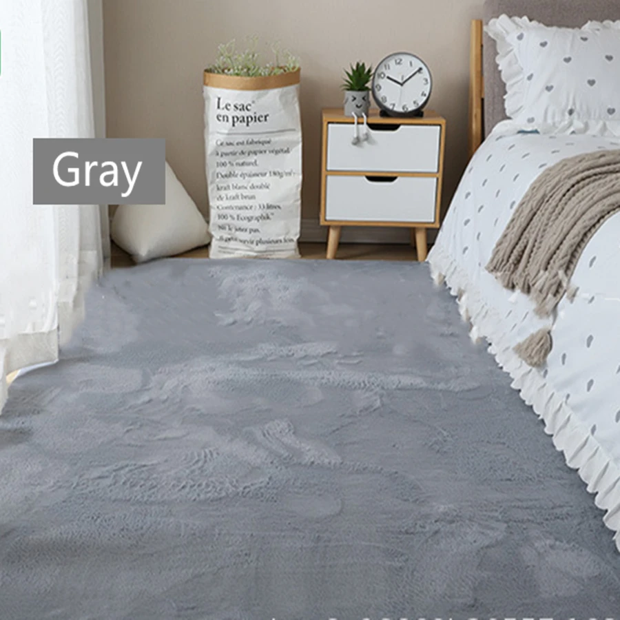 Newest Super Soft Fluffy Rug Mat Faux Fur Rug Home Decor Modern Solid Short Rabbit Shaggy Fur Carpet Living-room Bedroom