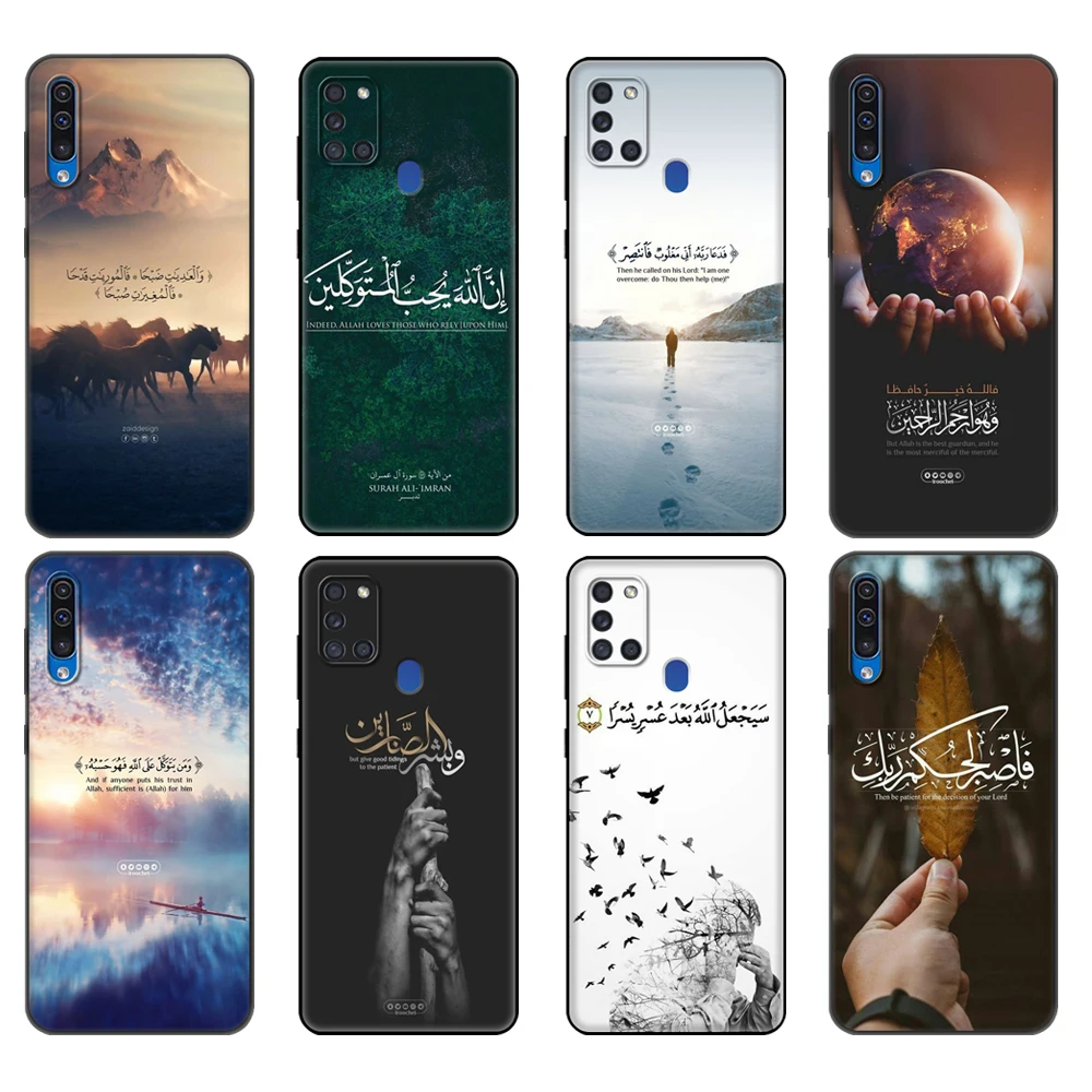 Black tpu Case For Samsung Galaxy A50 50S A30S A10 A11 A21S A31 A41 A51 A71 M21 M30S S10 LITE Cover muslim arabic quran islamic