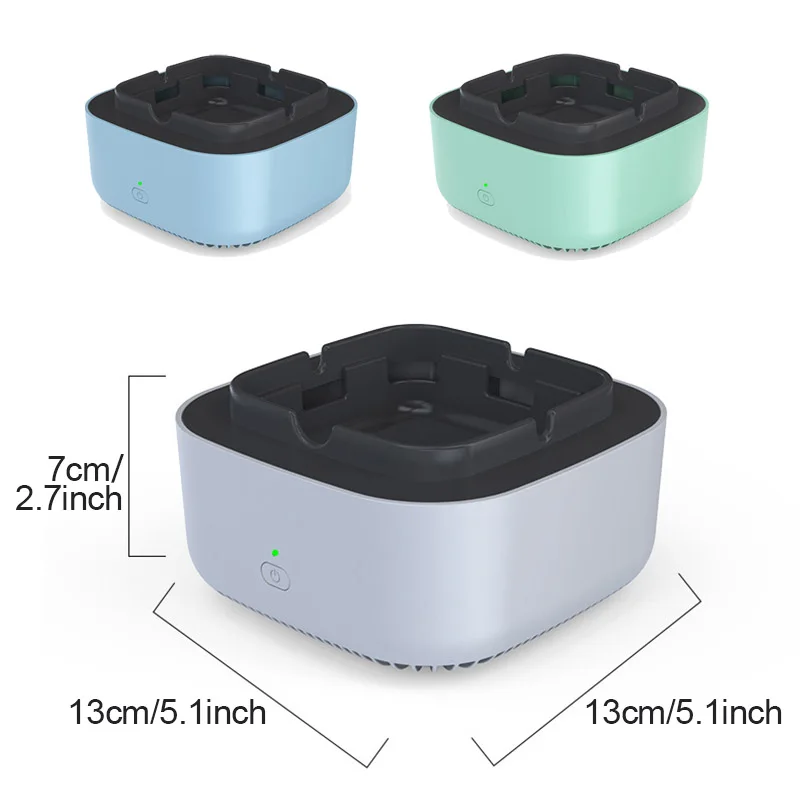 Anion Ashtray with Air Purifier Smoke Desk Filter Air Purge Negative Ion Cigarettes Ash Tray Organizer Anti Second-Hand Smoke 